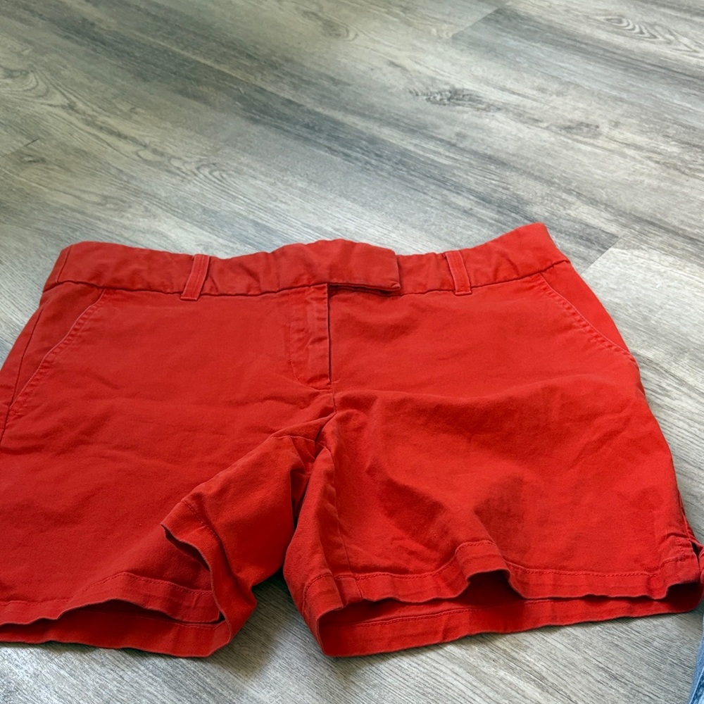 LOFT Red Cotton Chino Shorts